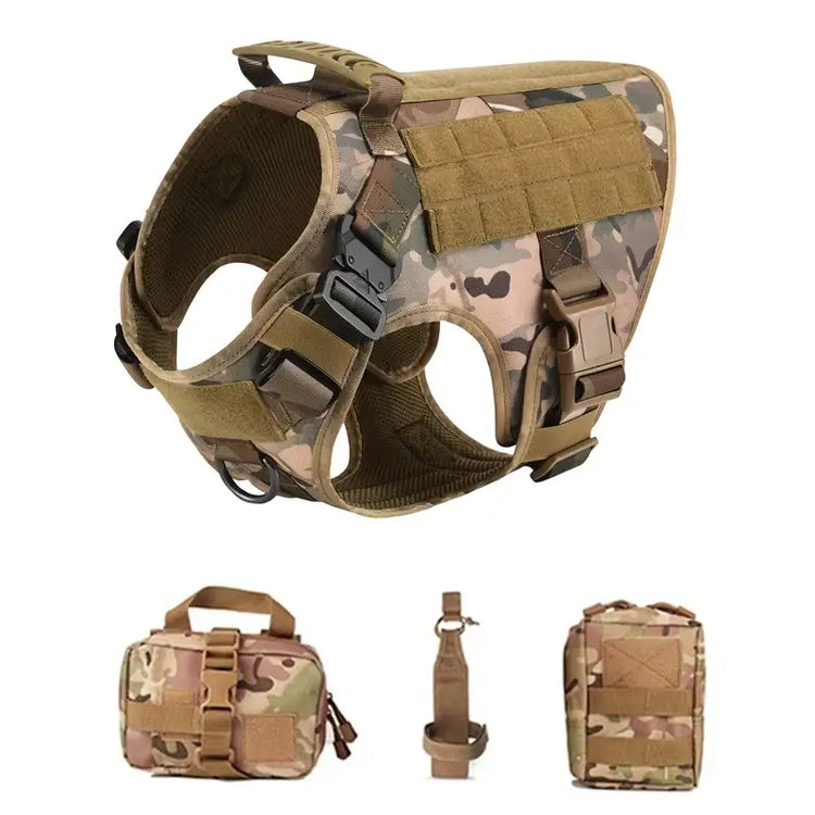 Tactical Dog Harness & Leash Set - CP 4 piece set / L(30-40KG) - dog harness