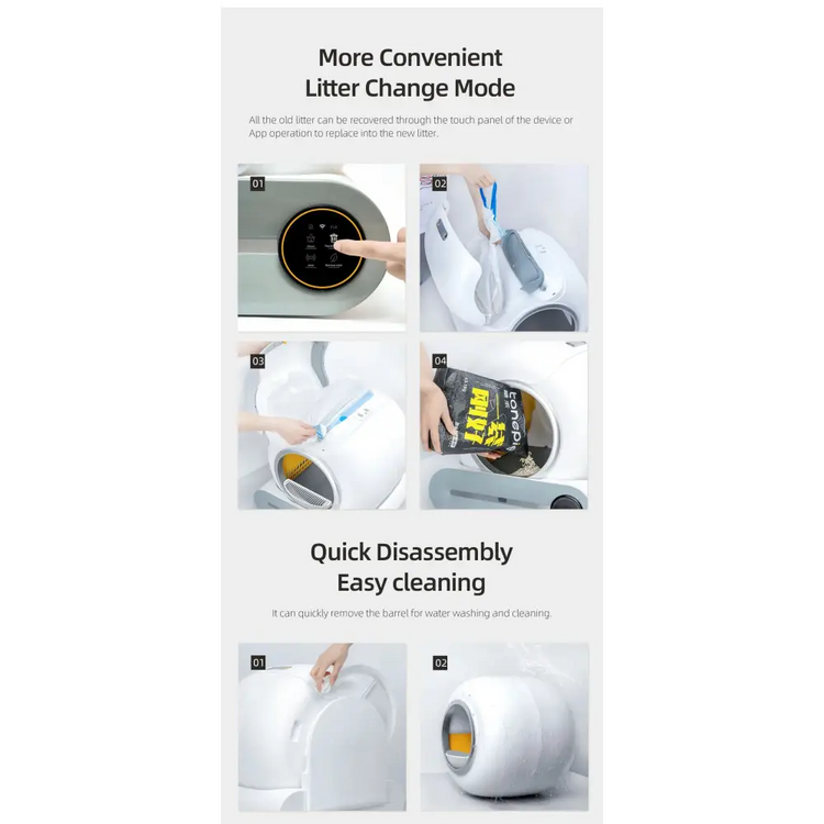 Tonepie 65L Smart Self-Cleaning Cat Litter Box - XS / APP control - cat litter box