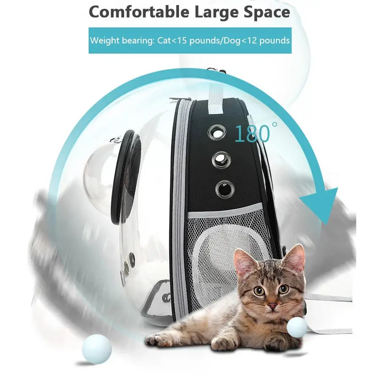 Transparent Space Capsule Pet Backpack - cat carrier