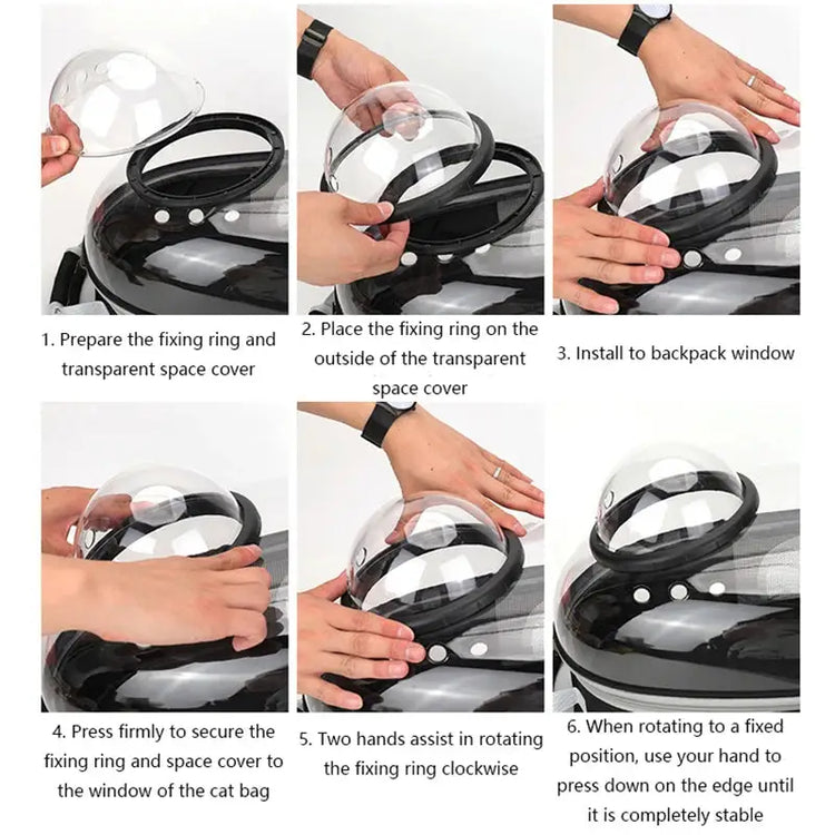 Transparent Space Capsule Pet Backpack - cat carrier