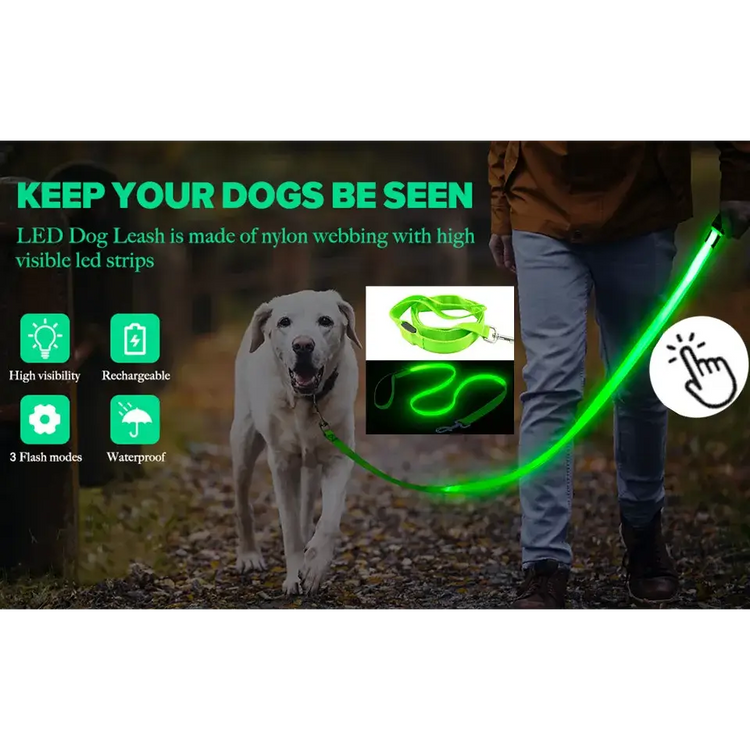 USB Rechargeable Luminous Collar Adjustable Led Glowing Dog Collar for Large Small Dogs Cat Night Light Collar Pet