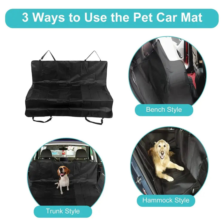 Waterproof Dog Car Seat Hammock – Heavy Duty & Foldable - 55.12 x 53.15inches / Black - car seat cover