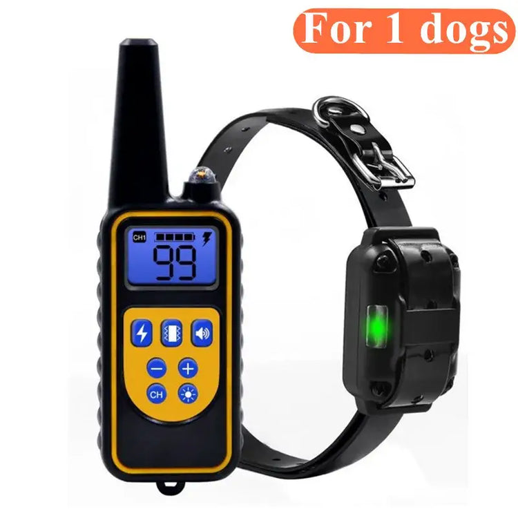 Waterproof Electric Dog Training Collar with Remote - F / EU Plug - Dog training collar
