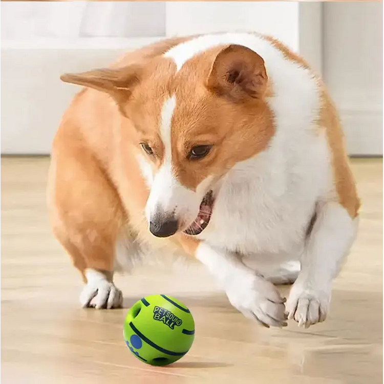 Wobble Wag Giggle Ball Dog Toy – Makes Fun Sounds When Rolled or Shaken - dog toys