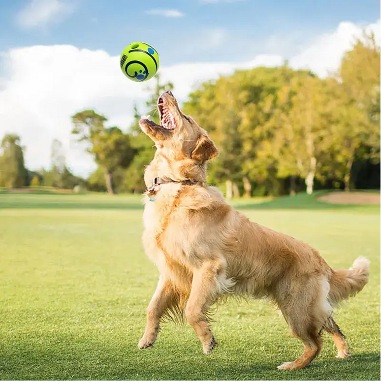 Wobble Wag Giggle Ball Dog Toy – Makes Fun Sounds When Rolled or Shaken - dog toys