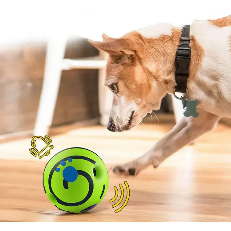 Wobble Wag Giggle Ball Dog Toy – Makes Fun Sounds When Rolled or Shaken - dog toys