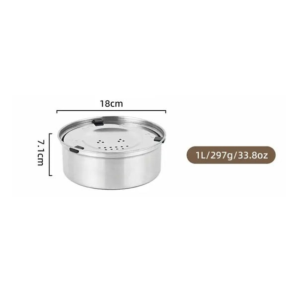 3L Stainless Steel No-Spill Water Bowl - 1L / As Picture - pet bowls