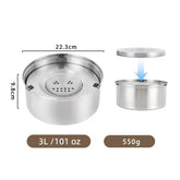 3L Stainless Steel No-Spill Water Bowl - 3L / As Picture - pet bowls