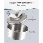 3L Stainless Steel No-Spill Water Bowl - pet bowls
