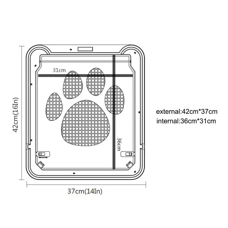 4-Way Lockable Pet Door for Dogs & Cat - 41cmX37CM / black - Pet doors