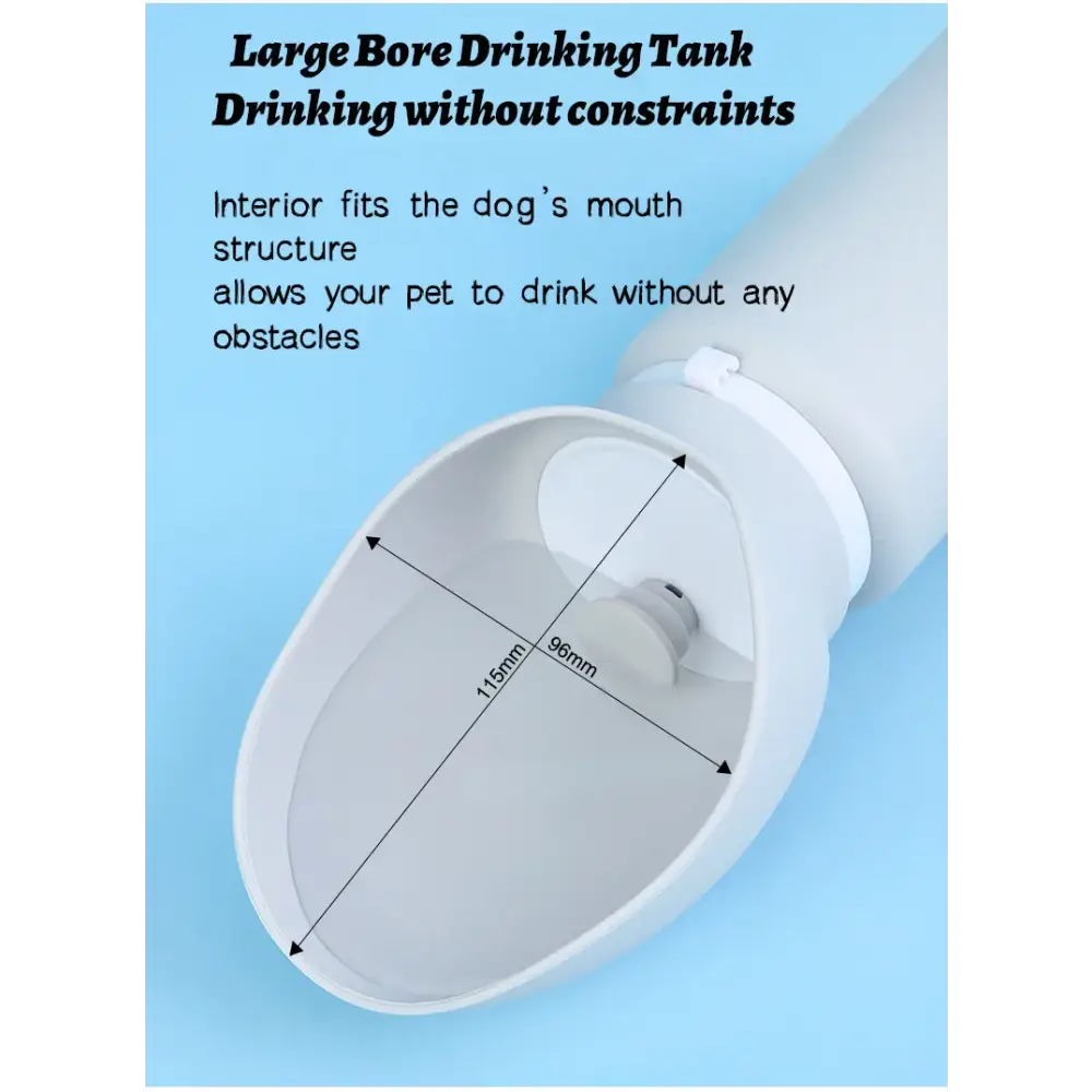 550ml Foldable Pet Water Bottle – Leakproof Travel Dispenser - Light Grey - pet water bowl