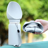 550ml Foldable Pet Water Bottle – Leakproof Travel Dispenser - Light Grey - pet water bowl