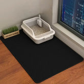 60x90cm Waterproof Double-Layer Cat Litter Mat – Non-Slip Washable Pet Toilet Mat - Black / 60X90CM - cat litter mat