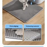 60x90cm Waterproof Double-Layer Cat Litter Mat – Non-Slip Washable Pet Toilet Mat - cat litter mat