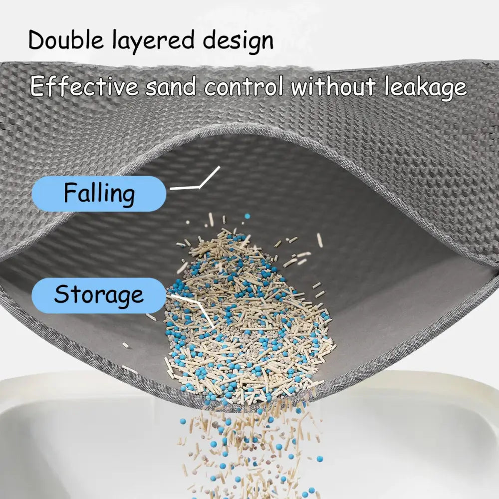 60x90cm Waterproof Double-Layer Cat Litter Mat – Non-Slip Washable Pet Toilet Mat - cat litter mat
