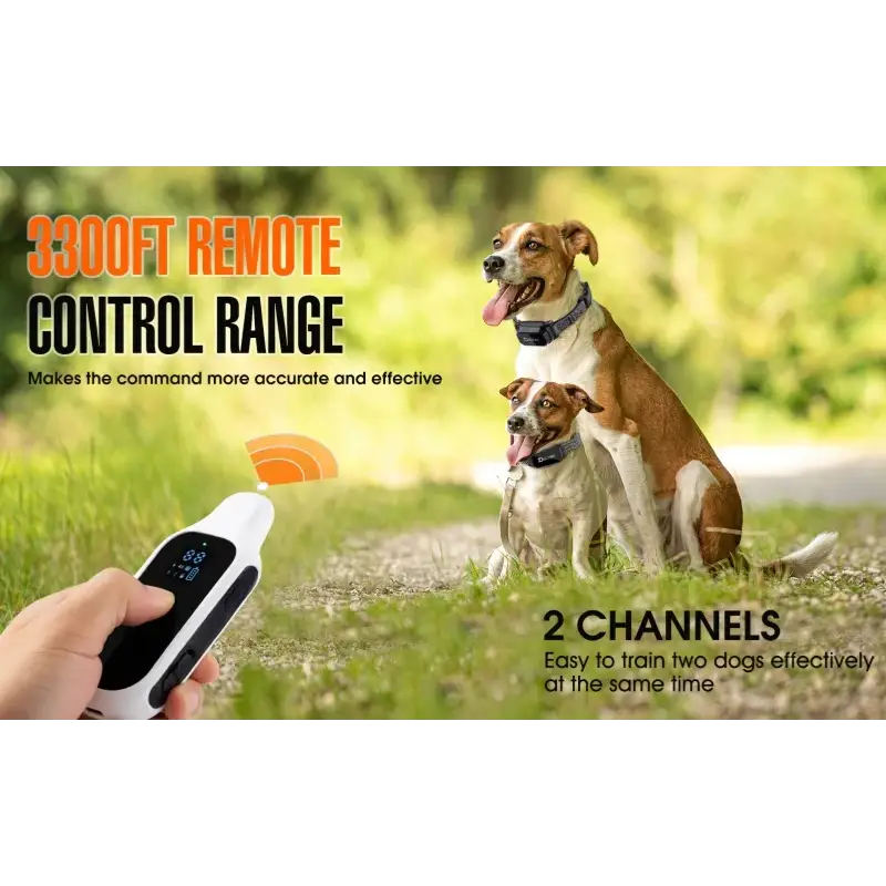 800m Waterproof Dog Training Collar with Remote & LCD - Dog training collar