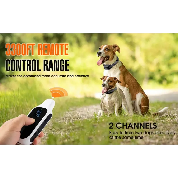800m Waterproof Dog Training Collar with Remote & LCD - Dog training collar