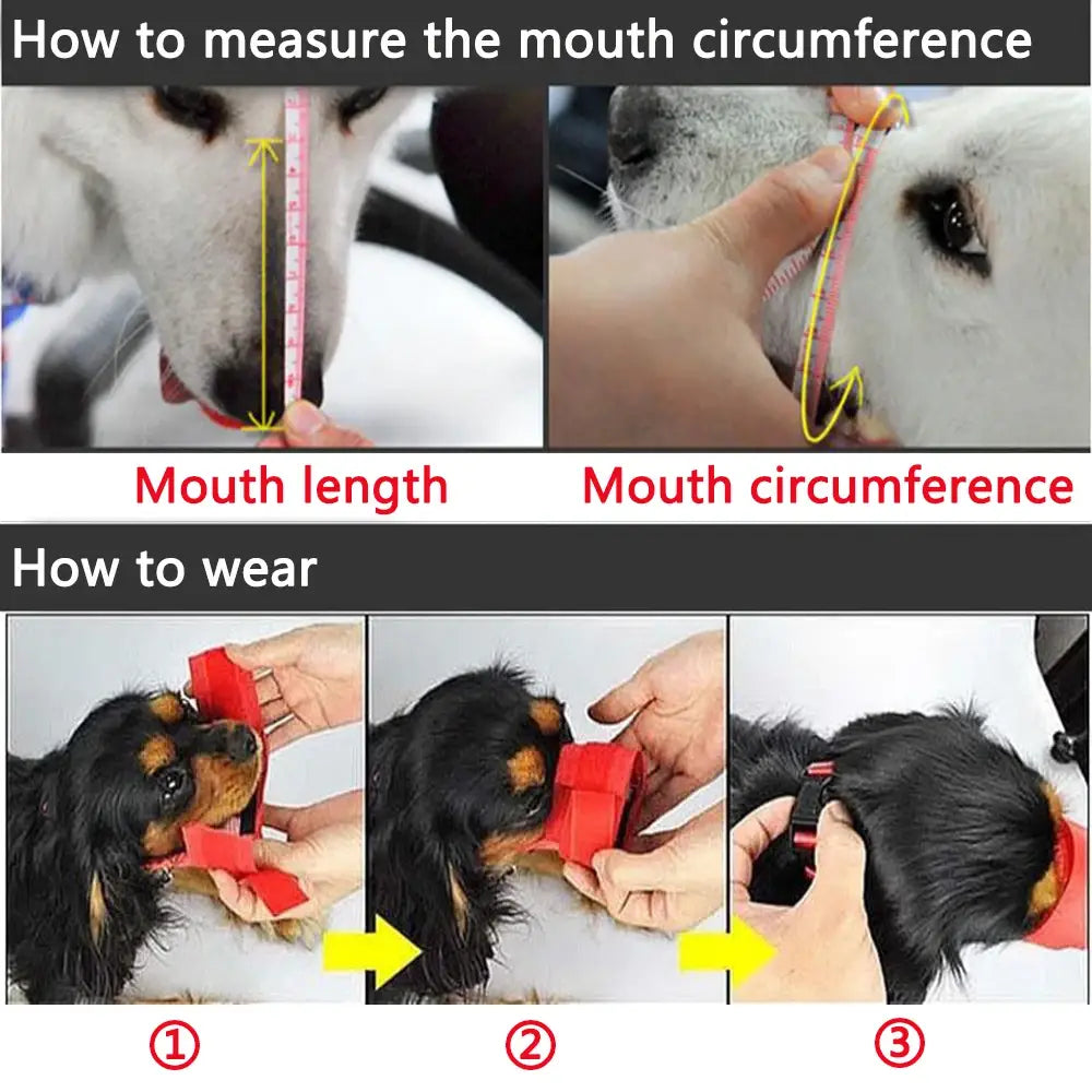 Anti Barking Dog Muzzle for Dogs Adjustable Mesh Breathable Pet Mouth Cover Muzzle for Small Medium Dog Anti-biting Pet