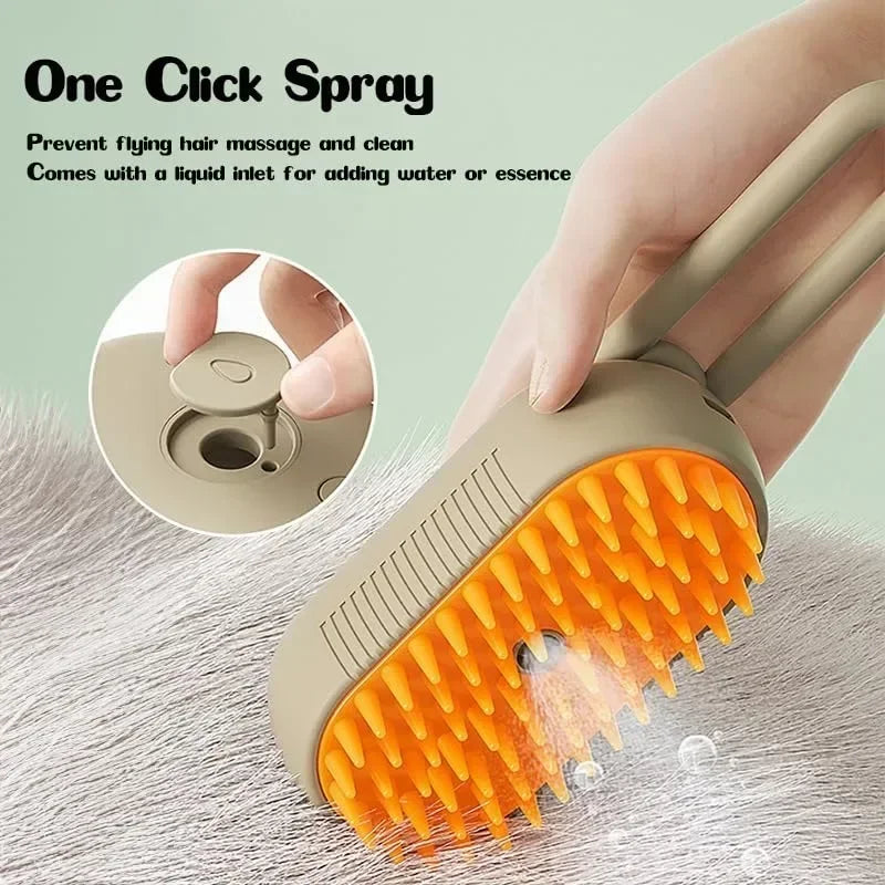 Steamy 3-in-1 Pet Grooming Brush