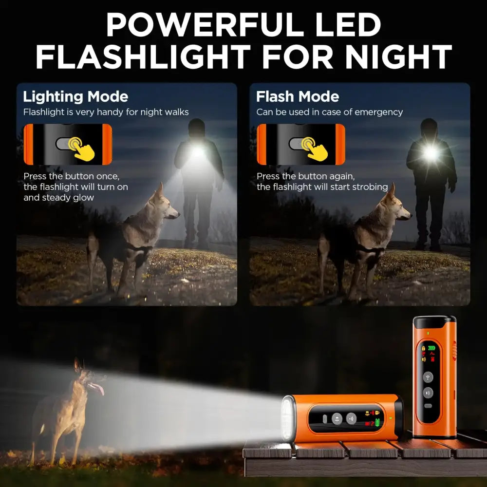 ABQP Ultrasonic Dog Bark Deterrent with LED – 50FT Range - pet training aid