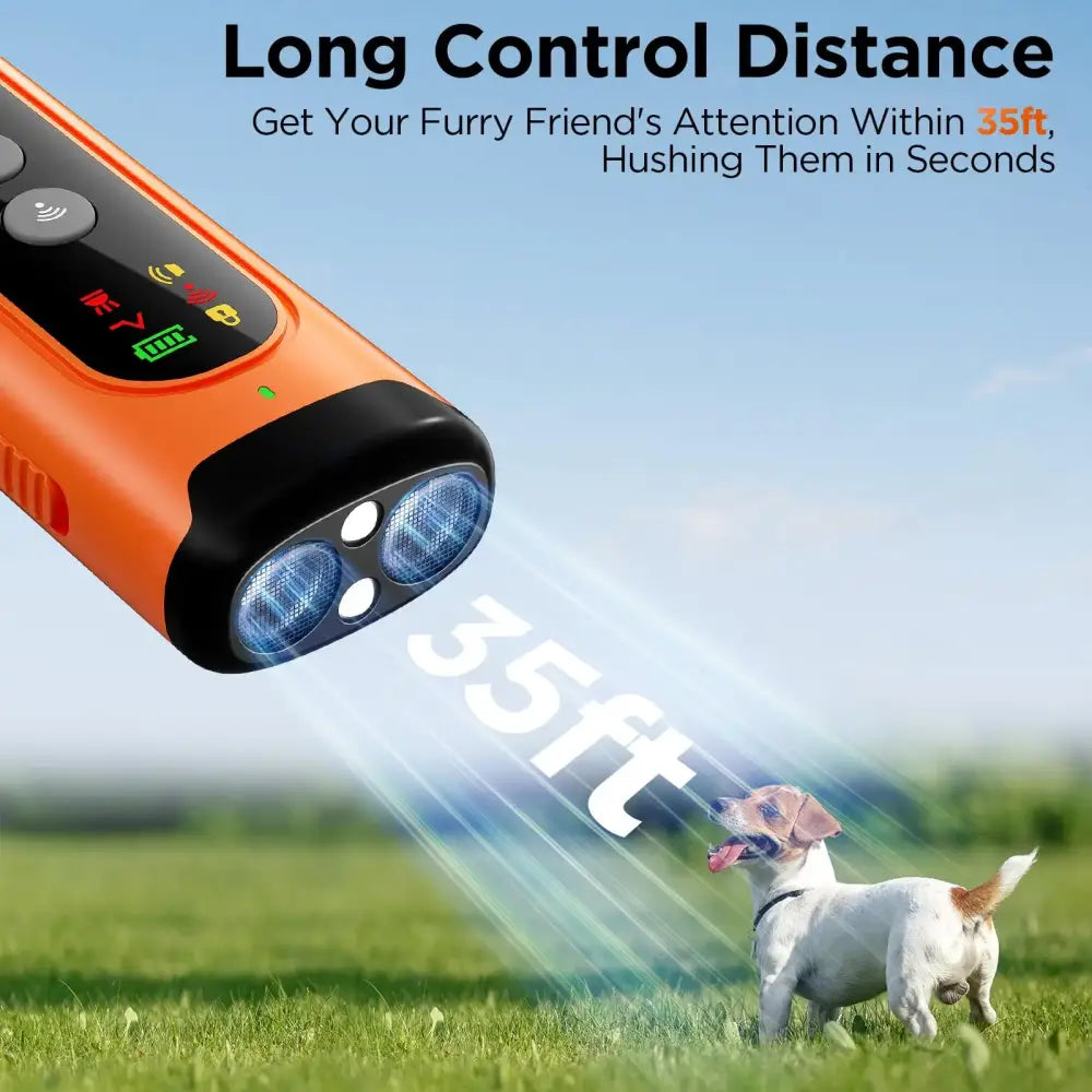 ABQP Ultrasonic Dog Bark Deterrent with LED – 50FT Range - pet training aid