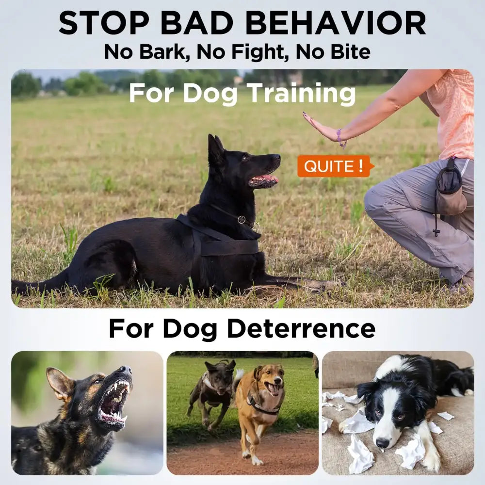 ABQP Ultrasonic Dog Bark Deterrent with LED – 50FT Range - pet training aid