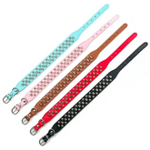Adjustable Leather Pet Dog collar Neck Strap Supplies PU Leather Punk Rivet Spiked Dog Collar Pet Collars For Small Dog