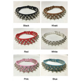 Adjustable Leather Pet Dog collar Neck Strap Supplies PU Leather Punk Rivet Spiked Dog Collar Pet Collars For Small Dog