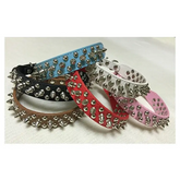 Adjustable Leather Pet Dog collar Neck Strap Supplies PU Leather Punk Rivet Spiked Dog Collar Pet Collars For Small Dog