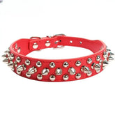 Adjustable Leather Pet Dog collar Neck Strap Supplies PU Leather Punk Rivet Spiked Dog Collar Pet Collars For Small Dog