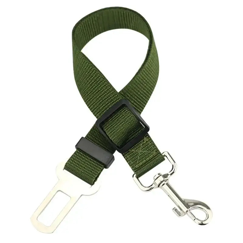 Adjustable Pet Car Seat Belt Clip - army green - dog seat belt