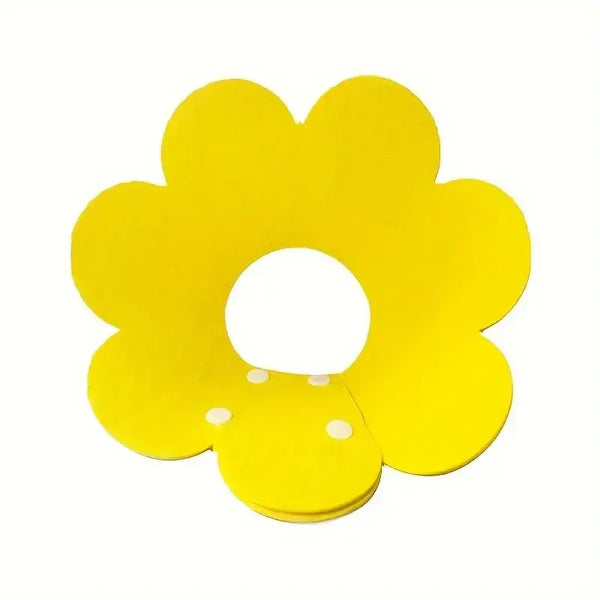 Adjustable Pet Recovery Cone Collar - L / Yellow - cat e-collar
