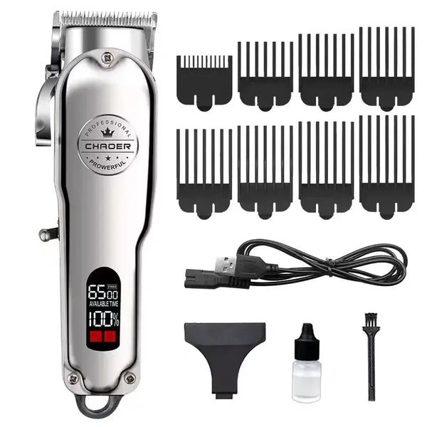All-Metal Rechargeable Pet Hair Clipper - silver - dog clipper