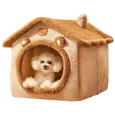 All-Season Indoor Pet Bed with Removable Cushion - brown / S - cat bed