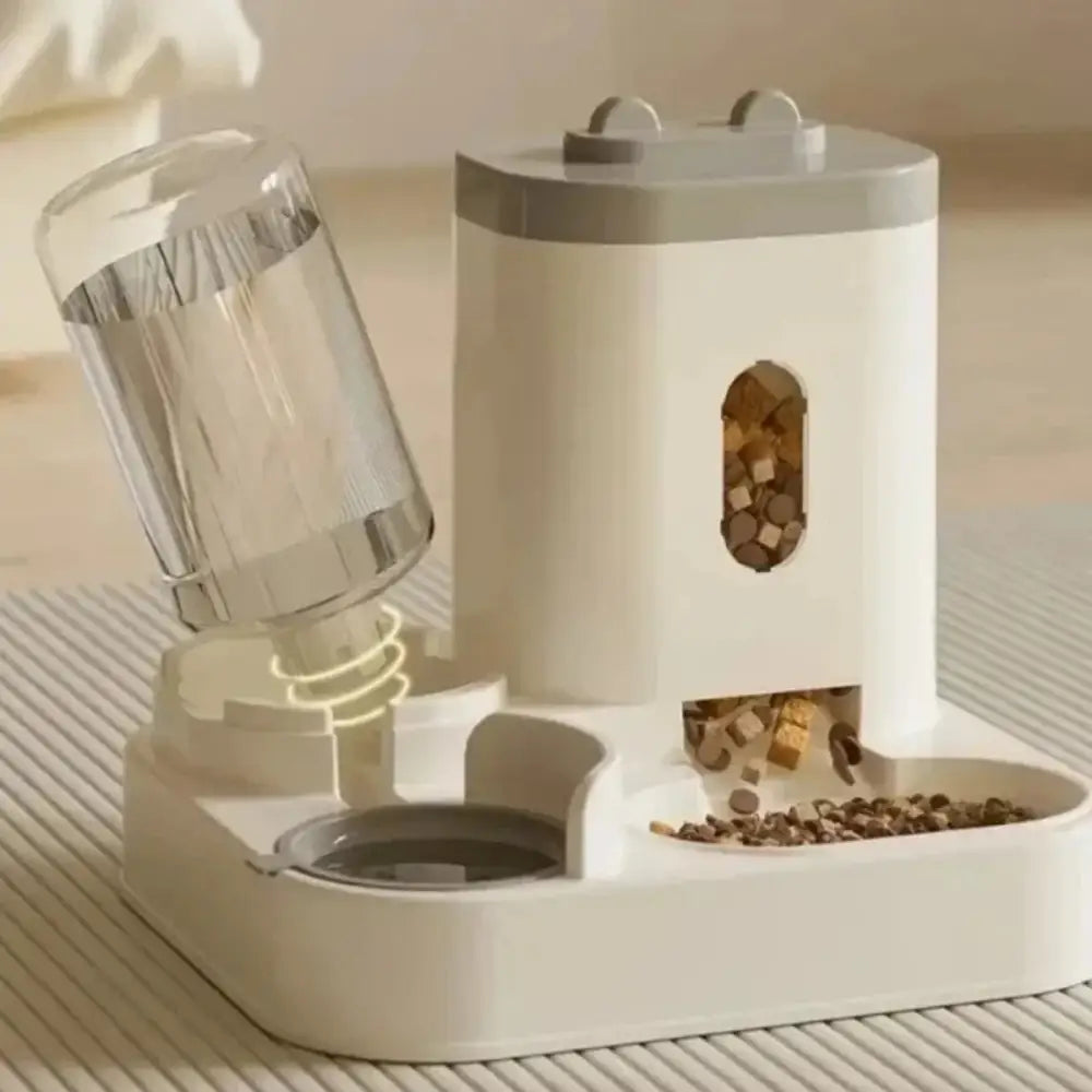 Automatic Pet Feeder & Water Fountain Set - pet feeder