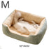 Cat & Dog Bed – Soft Cushion Pet House & Sleeping Basket - Green-M - PET BED