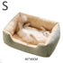Cat & Dog Bed – Soft Cushion Pet House & Sleeping Basket - Green-S - PET BED