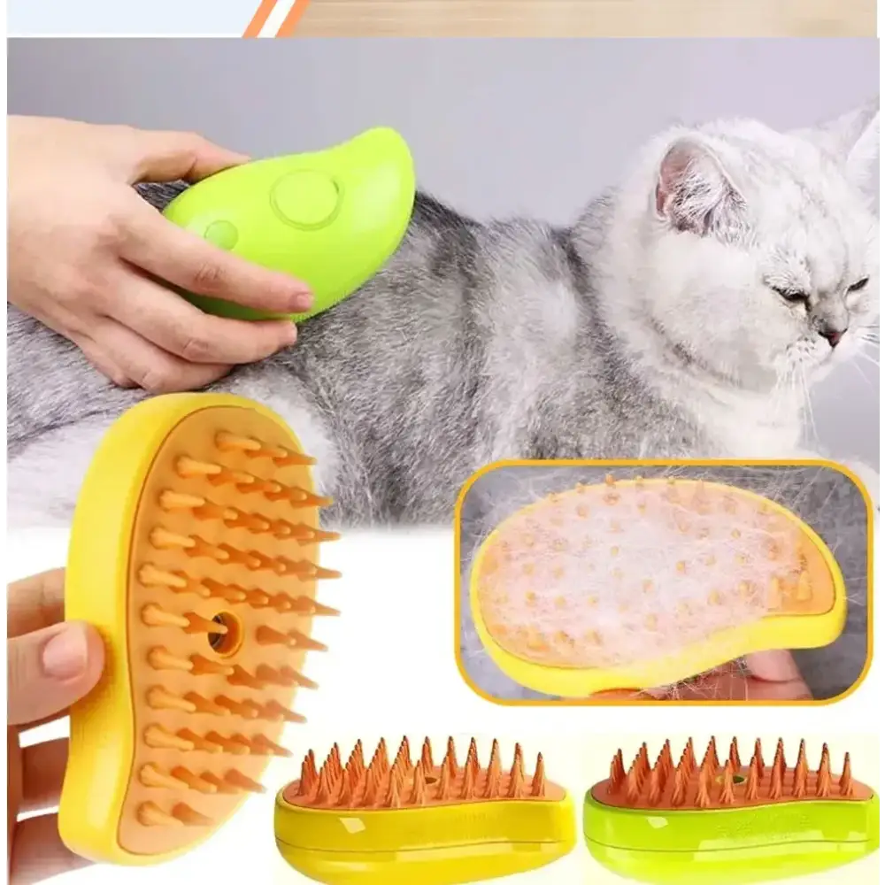Cat & Dog Steamy Brush – 3-in-1 Electric Spray - CAT GROOMING BRUSH