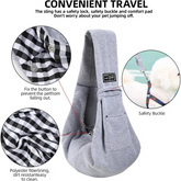 Cotton Pet Sling Bag – Crossbody Dog & Cat Carrier - Gray - pet carrier