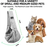 Cotton Pet Sling Bag – Crossbody Dog & Cat Carrier - Gray - pet carrier