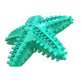 Dog Chew Toys Natural Rubber Starfish-Shaped Dog Toys Interactive Treats Squeaky Dog Toothbrush Cleaner Teething Toys