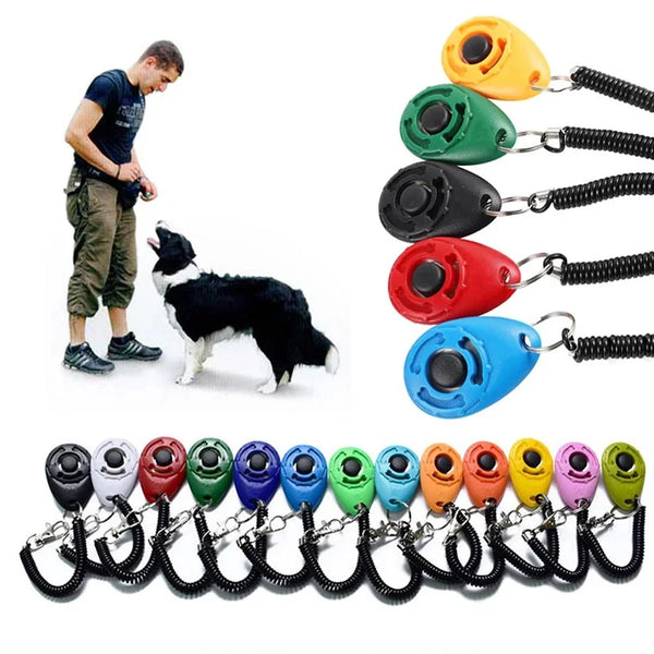 Dog Training Clicker Pet Cat Dog Click Trainer Various Style Aid Adjustable WristStrap Sound Key Chain Dog Repeller Pet