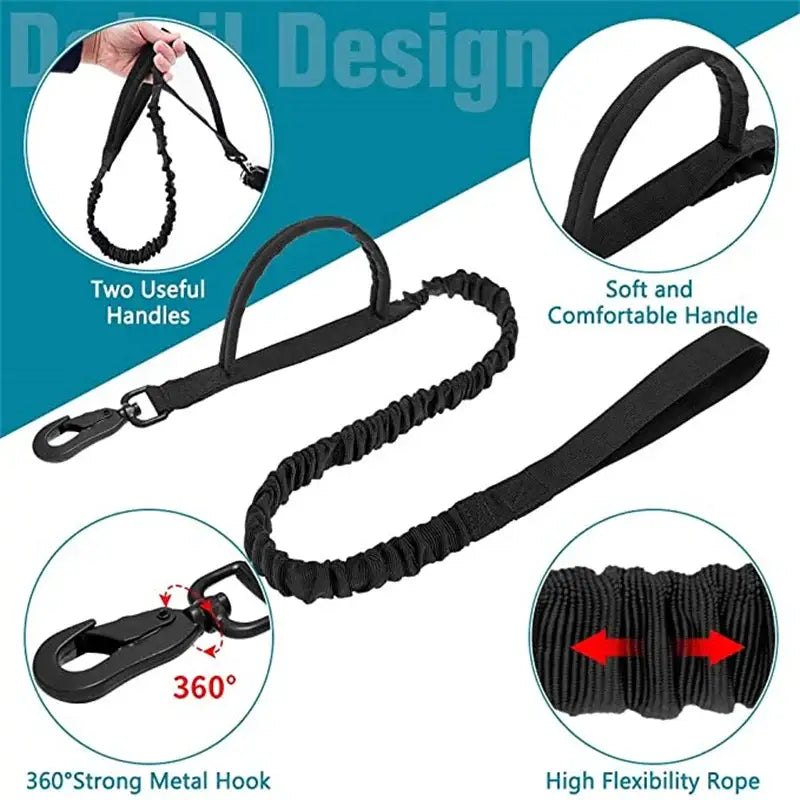 Durable Tactical Dog Collar and Leash Adjustable Military Pet Collar Leash Medium Large Dog German Shepherd Training