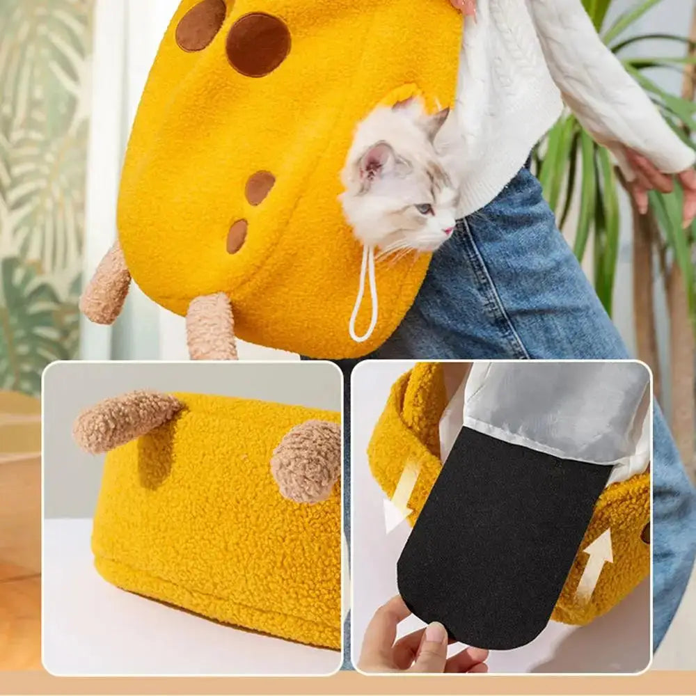 Giraffe Print Plush Pet Travel Tote - pet carrier