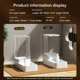Gravity Cat & Dog Feeder and Water Dispenser Set - 1.3Kg and 3.3L - pet feeder