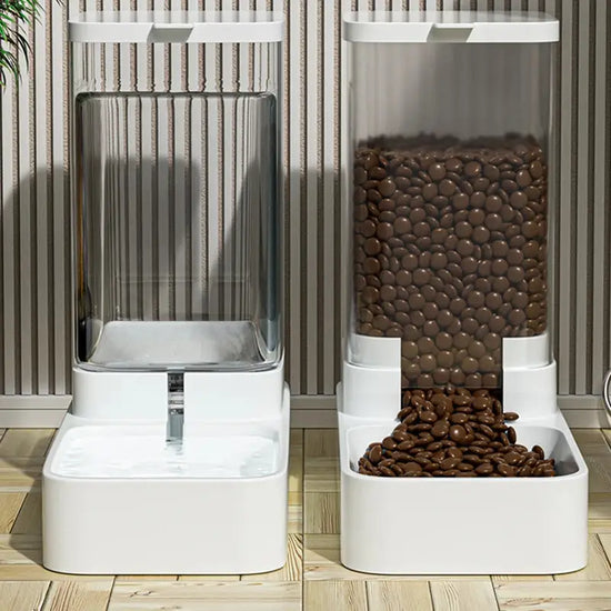 Gravity Cat & Dog Feeder and Water Dispenser Set - pet feeder