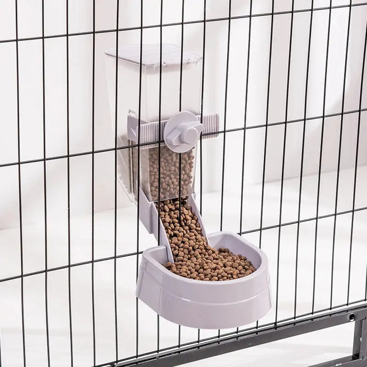Hanging Automatic Pet Feeder & Water Dispenser - food feeder grey - bird feeder