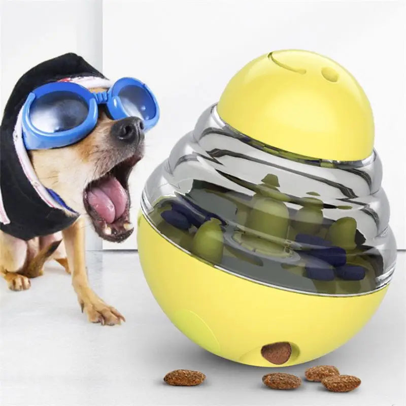 Interactive Food Dispensing Dog Toy for Engaging Playtime & Training - Yellow