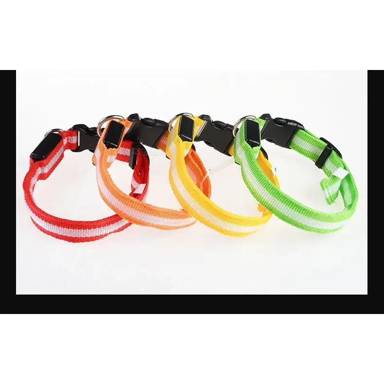 LED Nylon Dog Collar – Glow in the Dark - pet collar