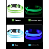 LED Nylon Dog Collar – Glow in the Dark - pet collar